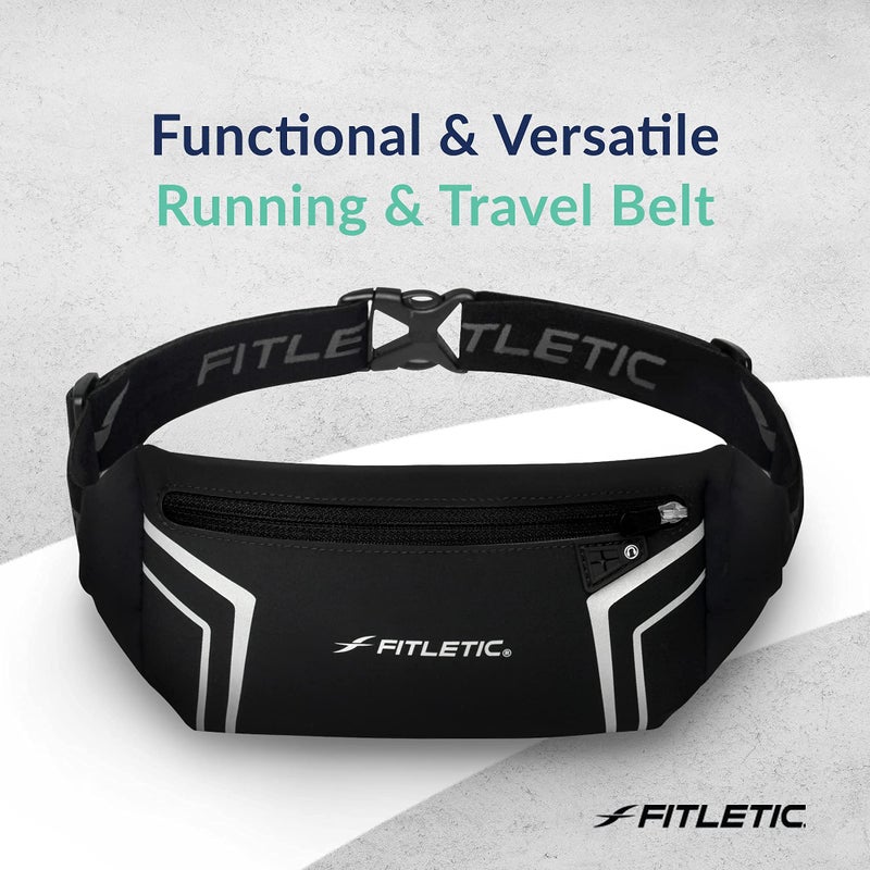 Fitletic Modern Sports Running Belt For Men & Women â€“ Water Resistant Pouch - Fits All Smart Phones- Lightweight, Low Profile Design â€“Lycra Coated With Inner Card Organizer Pocket - Image 2